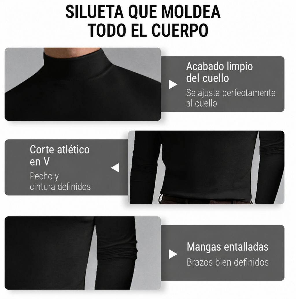 Vittorio – Camiseta elegante de cuello alto.