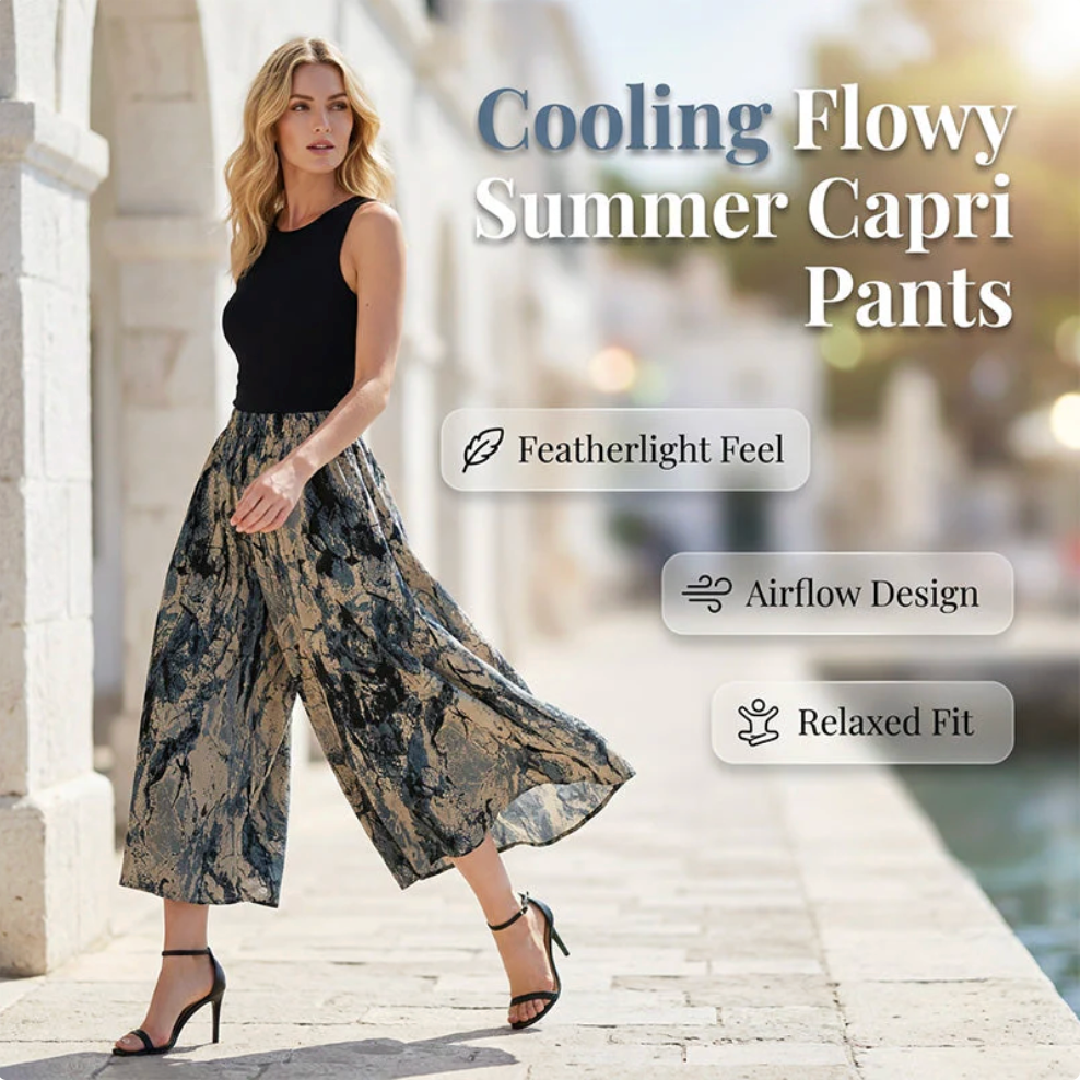 Valentina - Pantalon palazzo con estampado artístico