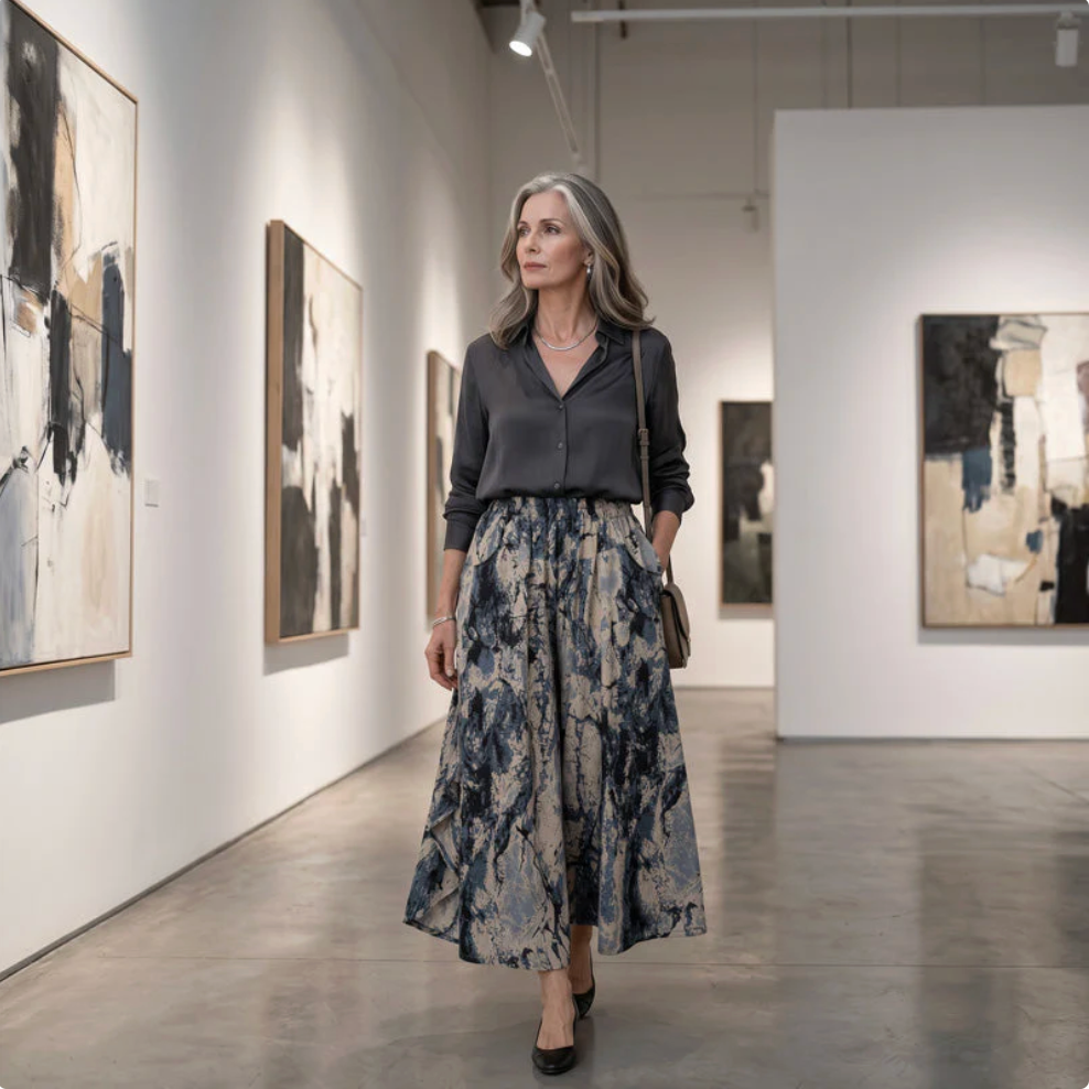 Valentina - Pantalon palazzo con estampado artístico