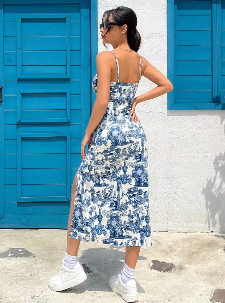 Aitana – Vestido midi con estampado veraniego