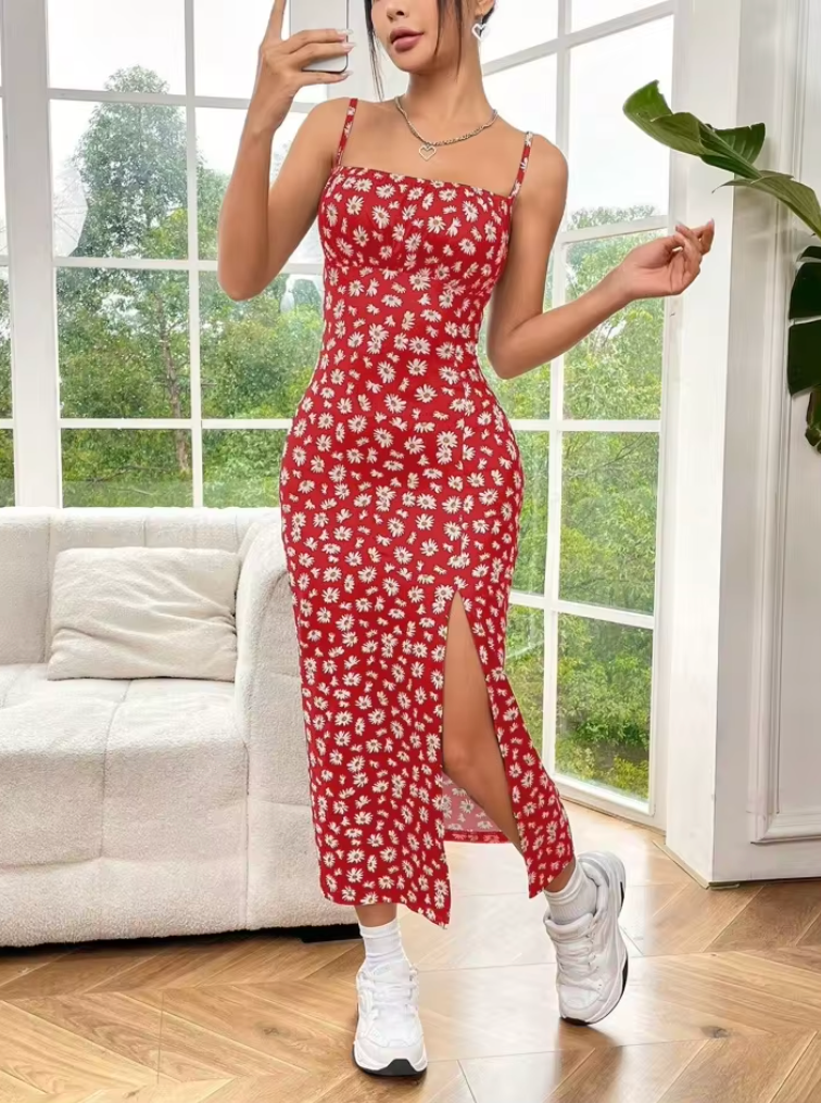 Aitana – Vestido midi con estampado veraniego