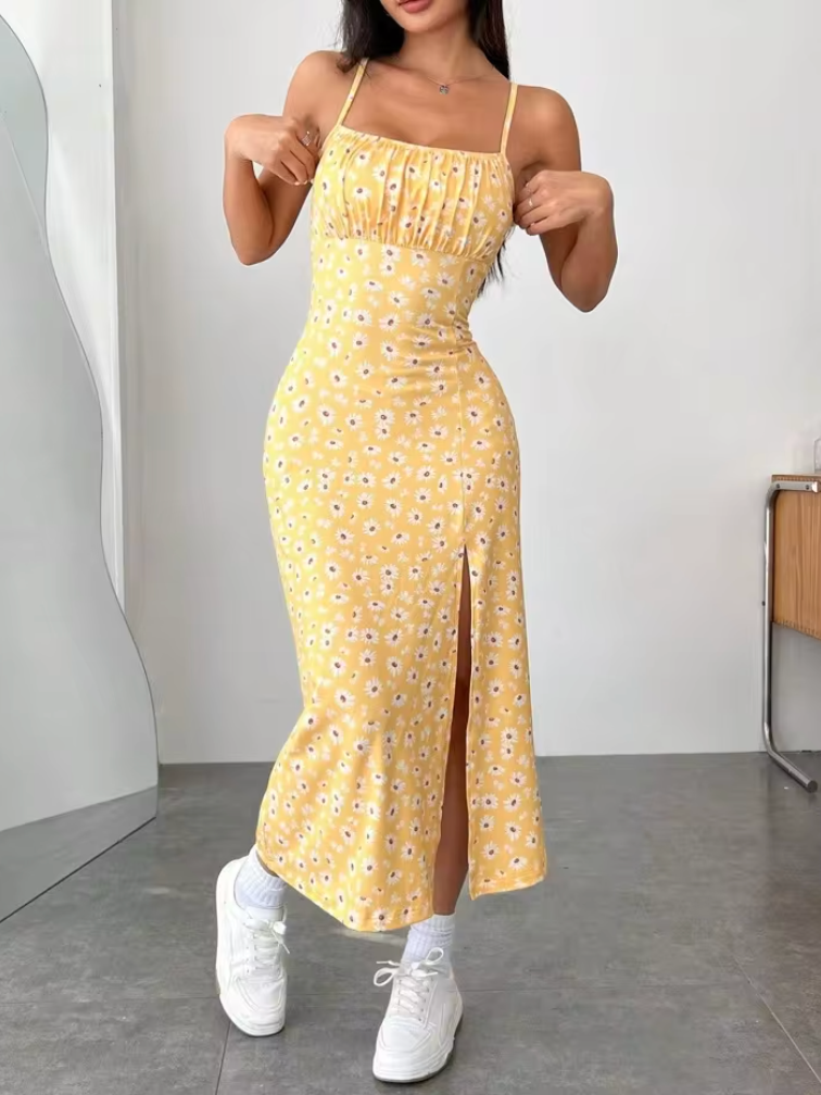 Aitana – Vestido midi con estampado veraniego