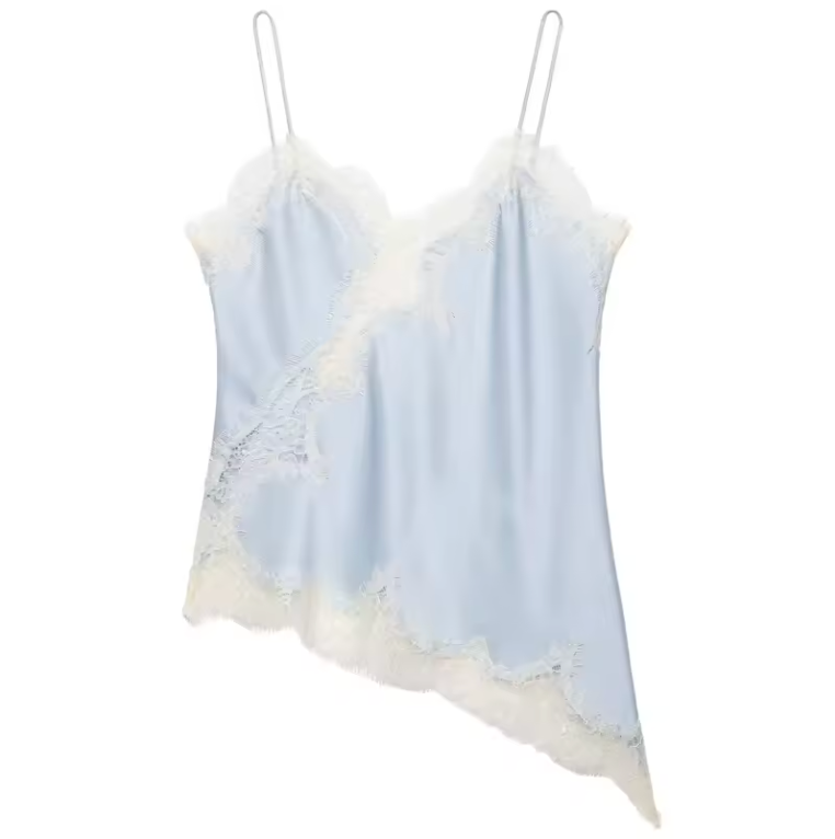 Aurea – Top de encaje femenino con espalda descubierta y diseño asimétrico