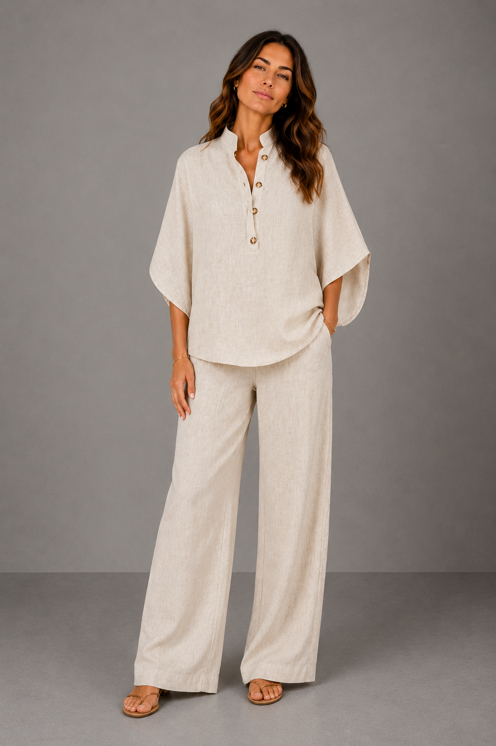 Camila - Conjunto de lino elegante y natural