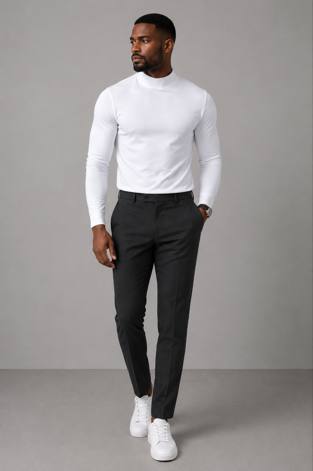 Vittorio – Camiseta elegante de cuello alto.