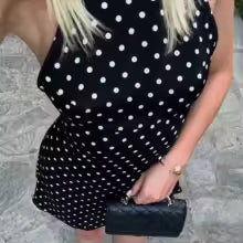 Valentina – Vestido halter de lunares
