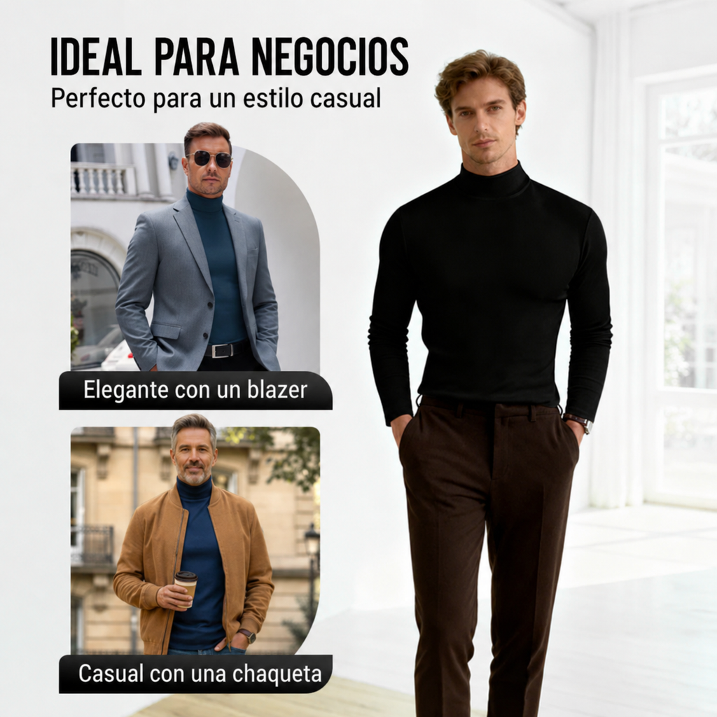 Vittorio – Camiseta elegante de cuello alto.