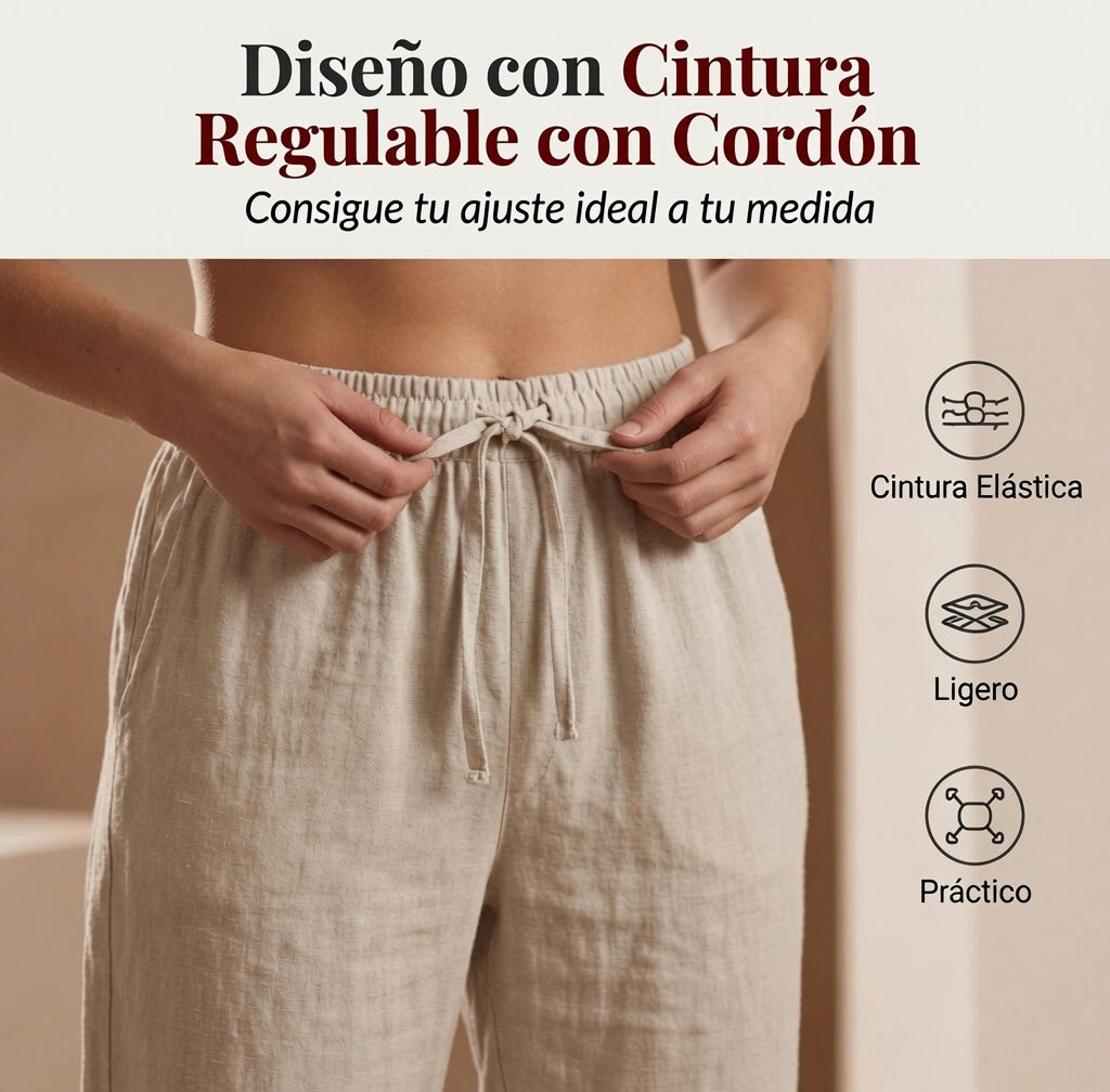 Olivia – Pantalón capri de lino y algodón