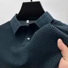 Thiago - Polo business casual de manga corta con acabado texturizado