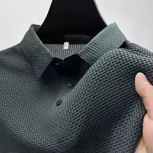 Thiago - Polo business casual de manga corta con acabado texturizado