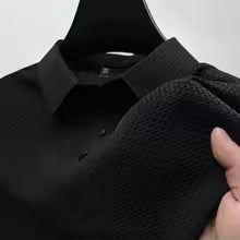 Thiago - Polo business casual de manga corta con acabado texturizado