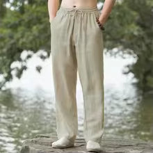 Luca - Pantalón relajado de lino transpirable para verano