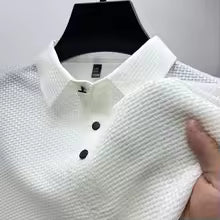 Thiago - Polo business casual de manga corta con acabado texturizado