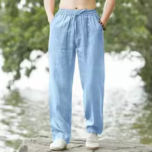 Luca - Pantalón relajado de lino transpirable para verano