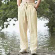 Luca - Pantalón relajado de lino transpirable para verano