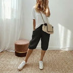 Olivia – Pantalón capri de lino y algodón
