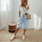 Olivia – Pantalón capri de lino y algodón